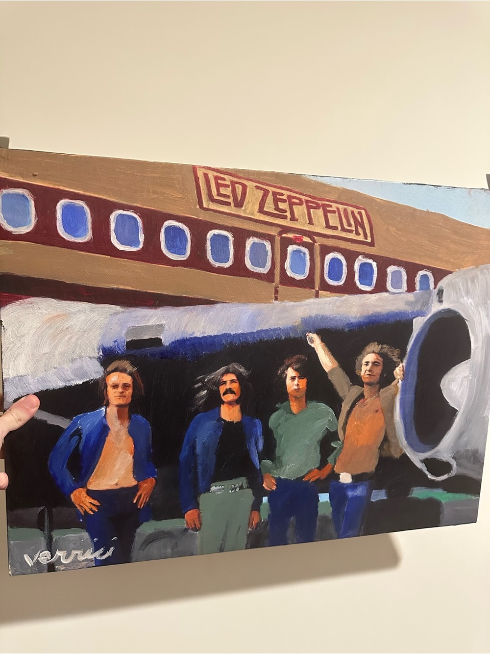 Led of a Starship zeppelin Painting Robert plant  John bonham painting 18x24
